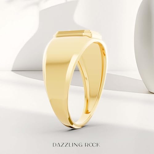 Dazzlingrock Collection 0.10 Cttw Round Diamond Mens Cross Band Ring, 10K Solid Yellow Gold Size 9.5