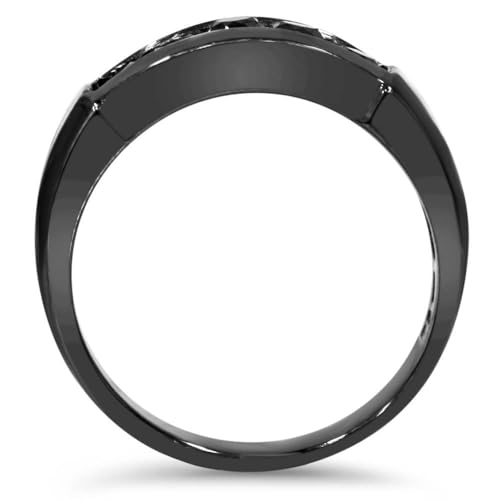 Pompeii 1/2ct Black Diamond Mens Wedding Band 10K Black Gold - Size 10.5