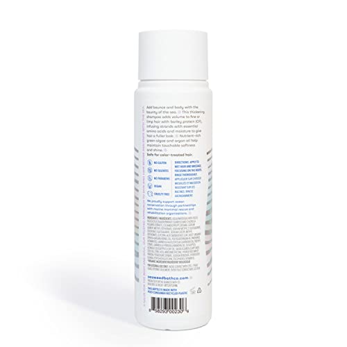 Seaweed Bath Co. Volumize Shampoo, Lavender Scent, 12 Ounce, Sustainably Harvested Seaweed, Green Algae, Barley Protein, For Normal to Fine Hair
