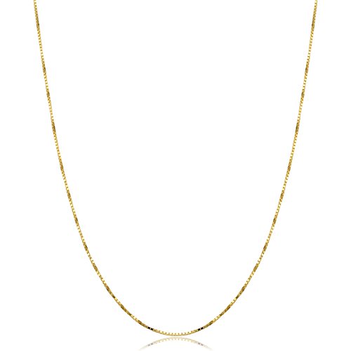 Kooljewelry Womens Classic Chain - 10k Gold Box Chain Necklace