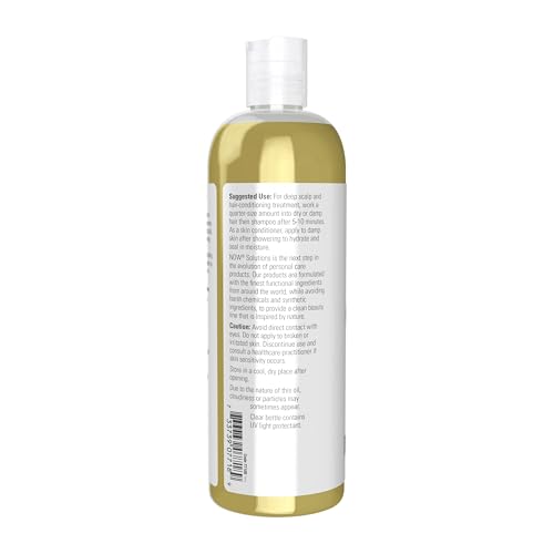 NOW Foods Solutions, Jojoba Oil, 100% Pure Moisturizing, Multi-Purpose Oil for Face, Hair and Body, 16-Ounce