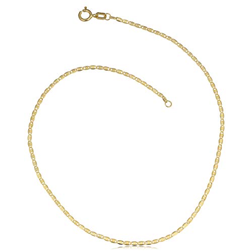 Kooljewelry Womens Classic - 10k Yellow Gold Flat Oval Link Bracelet 7.5 in