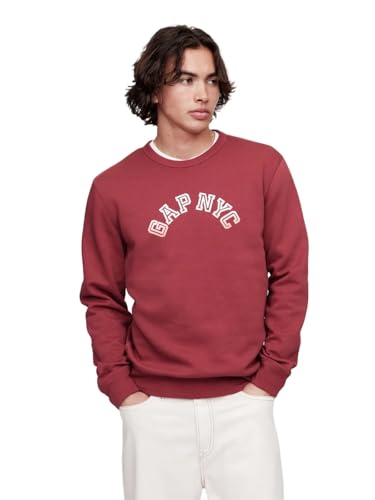 GAP Men's Fashion Logo Crew Sweatshirt, Red Clay, X-Large