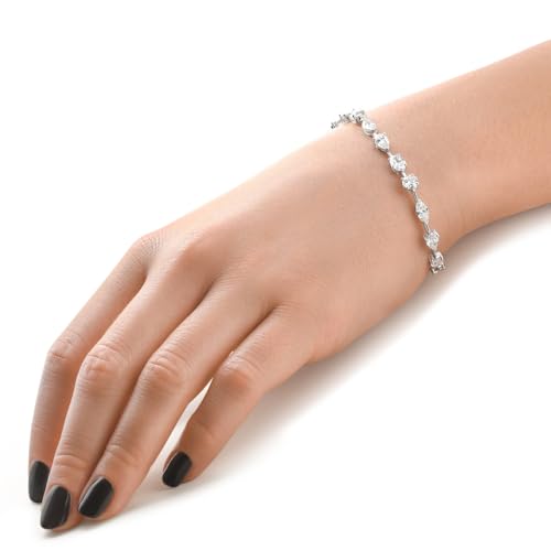 Pompeii 5Ct Mixed Cut Diamond Tennis Bracelet 7" 14k White Gold Lab Grown - Size 7 (EF,VS)