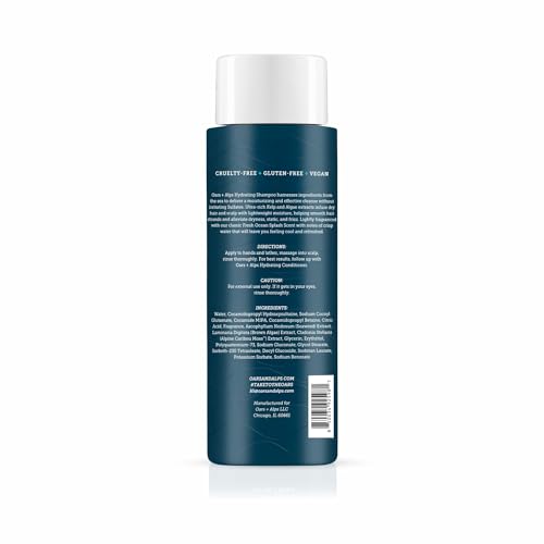Oars + Alps Men's Sulfate Free Hydrating Shampoo, Infused with Kelp & Algae Extracts, Moisturizing Formula, Fresh Ocean Splash Scent, 1 Pack, 13.5 Fl Oz