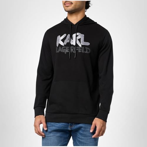 KARL LAGERFELD Paris Men's Sportswear Sweatshirt, Black, Large