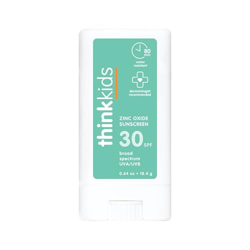 Thinkkids Mineral Sunscreen Stick SPF 30, 0.64 Oz, Vegan & Water Resistant