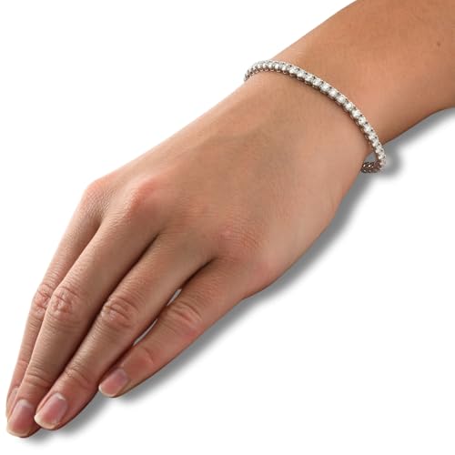 Pompeii 7ct Diamond Tennis Bracelet 14K White Gold Women's 7" Round Cut