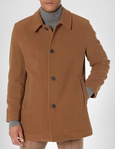 Cole Haan Signature Men's Wool Plush Car Coat, camel, X-Large