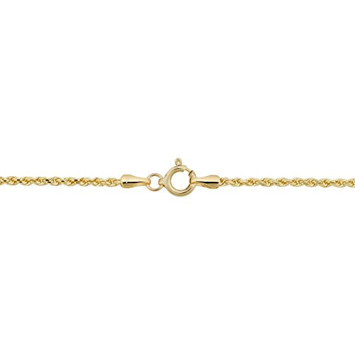 Kooljewelry 10k Yellow Gold 1.8mm Rope Chain Bracelet (7.5 inch)