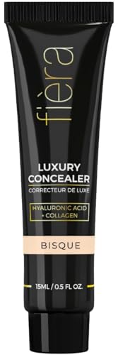 Fièra Luxury Concealer with Anti-Aging - All Day Coverage for Dark Circles, Fine Lines, Wrinkles & Spots - Bisque, 0.5 Ounce