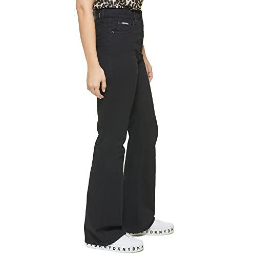 DKNY Women's High Rise Bootcut Jeans, Rinse Black