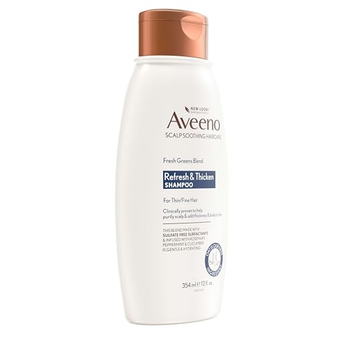 Aveeno Fresh Greens Blend Natural Volumizing Shampoo, Cucumber, Rosemary, for Fine Hair, 12 fl oz