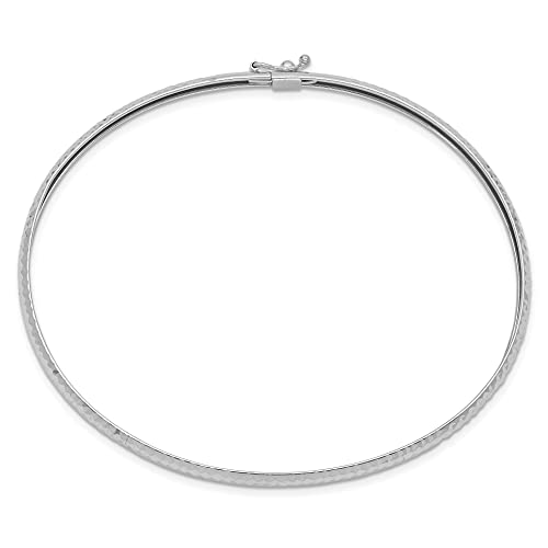 IceCarats 14K Solid White Gold Flexible Bangle Bracelet, 7.5 inch