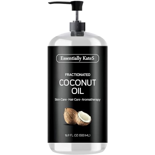 Fractionated Coconut Oil- Lightweight, Non‑Greasy Skin & Massage Oil for Soft, Silky Feel – 100% Natural, A Very Long-Lasting Glide, Fast‑Absorbing Personal Care Oil, No Scent, 16.9 Fl Oz (500ML)