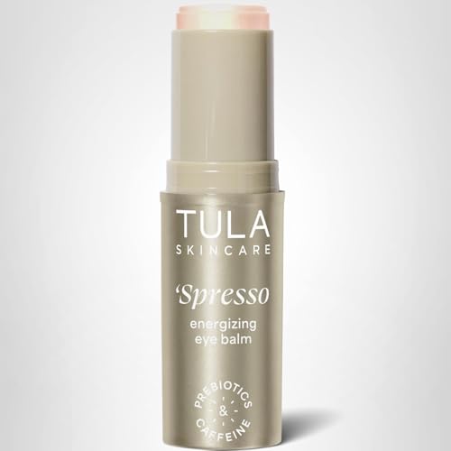TULA Skin Care Spresso Energizing Eye Balm, Gold Glow - Energizing & Hydrating Caffeine Under Eye Treatment for Dark Circles, Portable and Perfect to Use On-the-go, 0.35 oz.