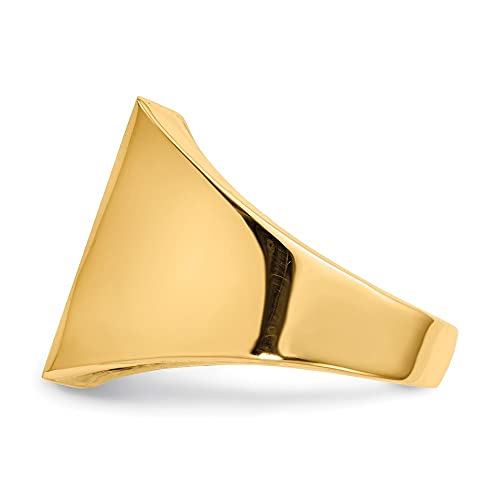 14K Yellow Gold 15.5x17.5mm Rectangle Open Back Mens Signet Ring