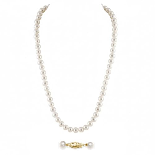 Belacqua Natural Round Cultured Freshwater Real Pearl Necklace