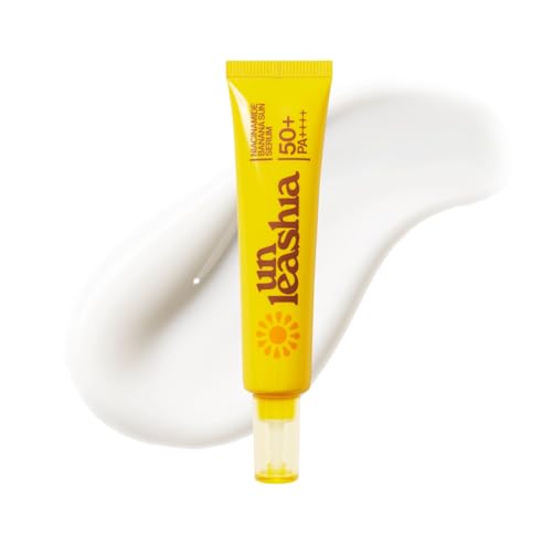 Unleashia Niacinamide Banana Sun Serum SPF Sunscreen, Glow & Brightening & Hydrating, No White Cast Lightweight Face Sunscreen, Fast Absorbing, Non-Sticky 1.35 oz