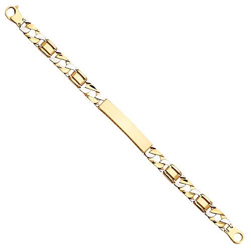 14k REAL Two Tone Gold Fancy Men's Bracelet - 8.25"