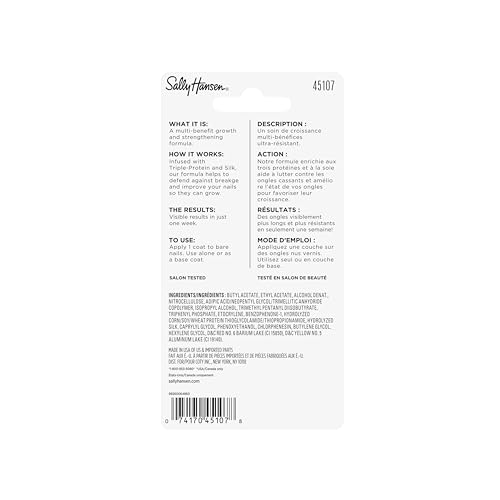 Sally Hansen Nail Treatment Nailgrowth Miracle® Growth Treatment | Infused with Soy Protein, Keratin, Collagen & Multi-Vitamins | Strengthens & Protects Nails