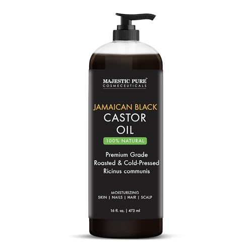 Majestic Pure Jamaican Black Castor Oil, 100% Natural Oil - 16 Fl Oz