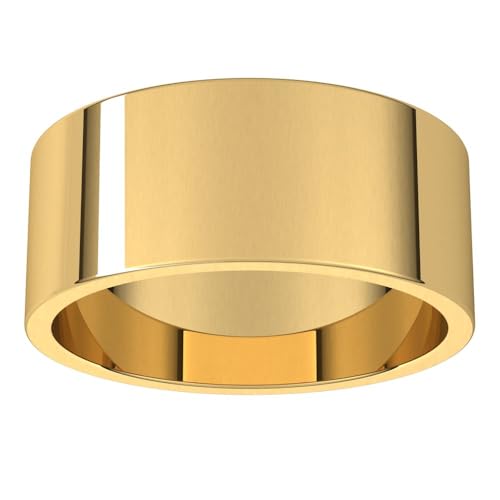 Sonia Jewels Solid 10k Yellow Gold 8mm Flat Wedding Band Ring Classic Plain Traditional - Size 7