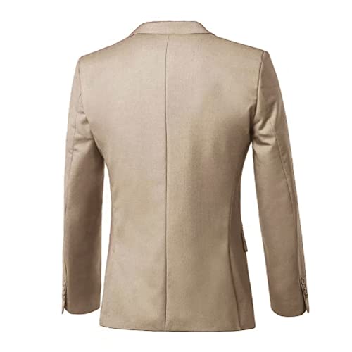 Men Suits 3 Piece Tan Suit Set for Men, Slim Fit Two Button Business Wedding Prom Tuxedo Suit Blazer Vest Pants with Tie-L