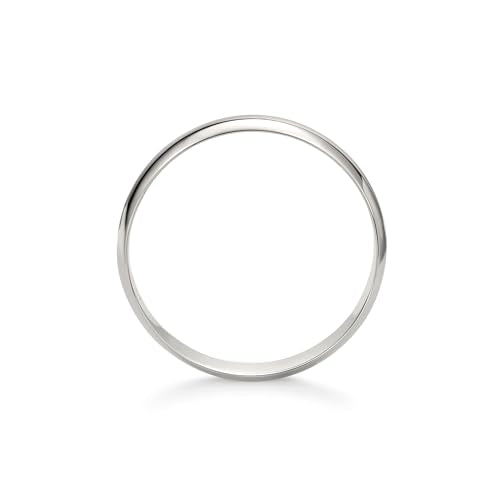Oxford Ivy Wedding Band Solid 10K White Gold 4mm Plain Ring, Size 10.5