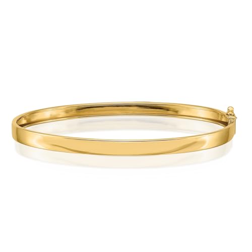 IceCarats 14K Solid Yellow Gold Flexible Bangle Bracelet, 8 inch