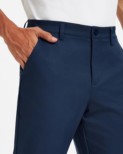 Men's Classic Fit Stretch Golf & Dress Pants 30'' - All-Day Comfort Performance Pants for Travel, Business Casual & Work Royal Blue, 34W x 30L