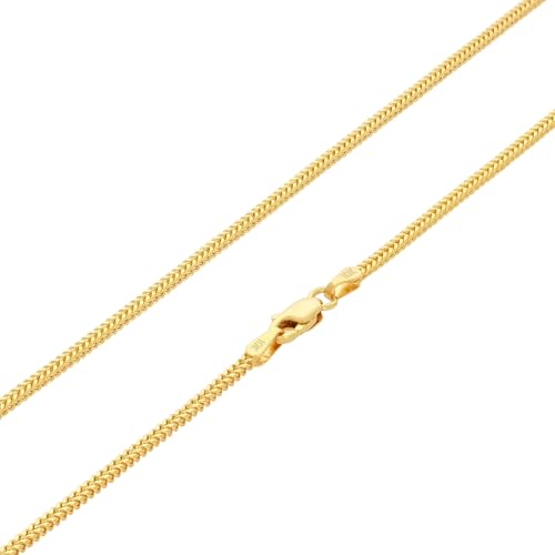 Nuragold 10K Real Yellow Gold 1.5mm Franco Square Box Wheat Chain Necklace - 18"
