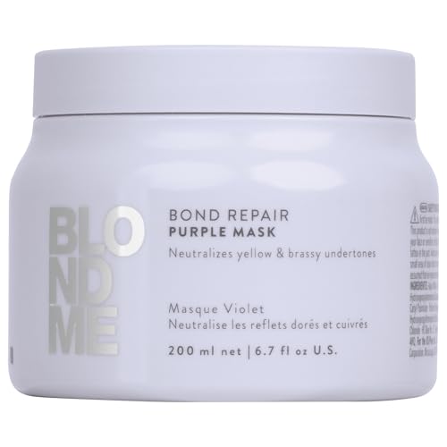 BlondMe Bond Repair Purple Mask for Blonde Hair | Neutralizes Yellow & Brassy Tones | Maintain, Refresh, & Enrich | For Moisturized, Healthy-Looking Cool-Toned Blondes