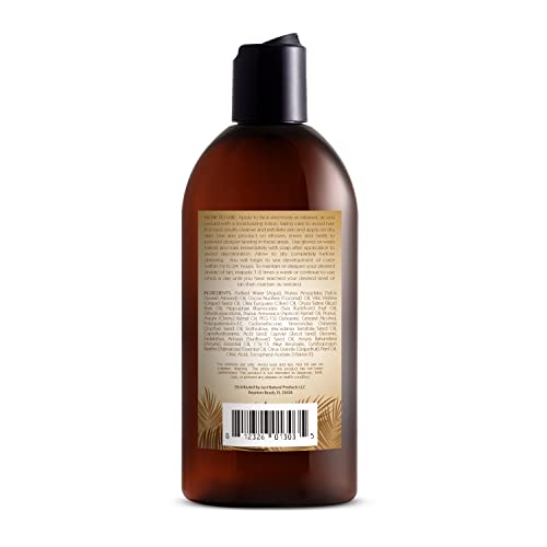 Sunless Tanning Lotion Dark Tones | Indoor Self-Tanner | Dark Tanning | Body Tanning Lotion | Sun Kiss Glow | Self-Tanning Lotion with Bronzer | Just Nutritive | 8 Oz