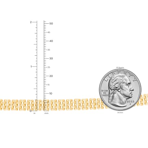 Floreo 14k Yellow Gold 6.5mm Panther Link Bracelet, 7 Inch
