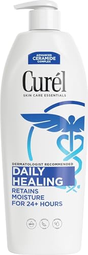 Curel Daily Healing Body Lotion for Dry Skin, Dermatologist Recommended Hydrating Body Lotion with Advanced Ceramides Complex, 20 Oz