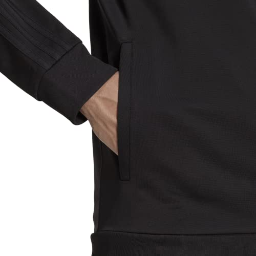 adidas Men's Warm-up Tricot Regular 3-stripes Track Jacket Black/Black Large