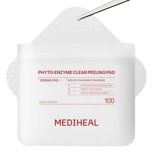MEDIHEAL Phyto-Enzyme Clear Peeling Toner Pads, Exfoliation (100 Count)