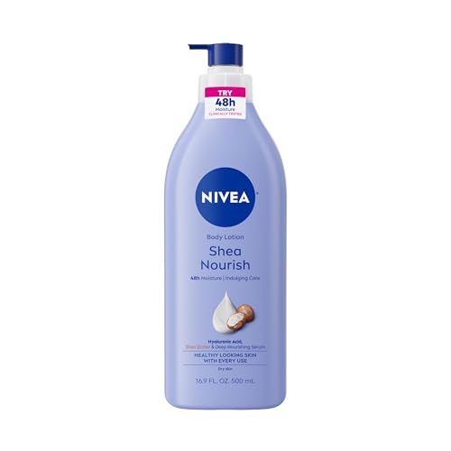NIVEA Shea Nourish Body Lotion with Shea Butter & Hyaluronic Acid, 16.9 Oz