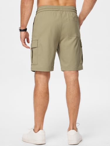 JMIERR Mens Classic Khaki Cargo Shorts Classic Loose Fit Big & Tall Summer Work Short with 5 Pockets, 3XL