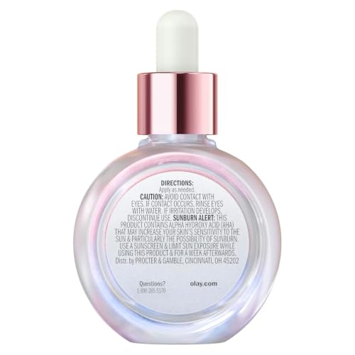 Olay Super Serum - Glow Serum for Face - Activated Niacinamide, Vitamin C & E, Collagen Peptide, AHA - 5-in-1 Benefits - Brightens, Hydrates, Smooths, Firms, Evens Tone, Proactive Anti-Aging, 1.0 Oz