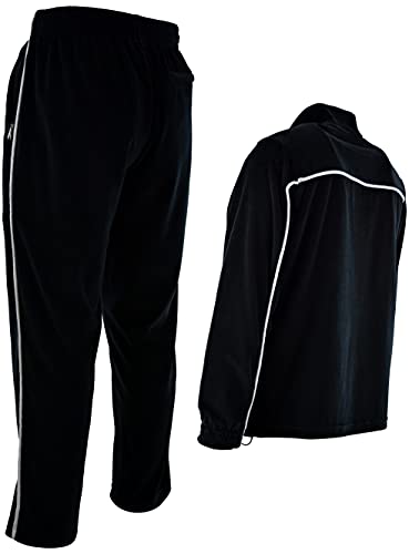 ChoiceApparel Mens Velour Tracksuit with Zippered Pockets (204-Black, 2X-Large)