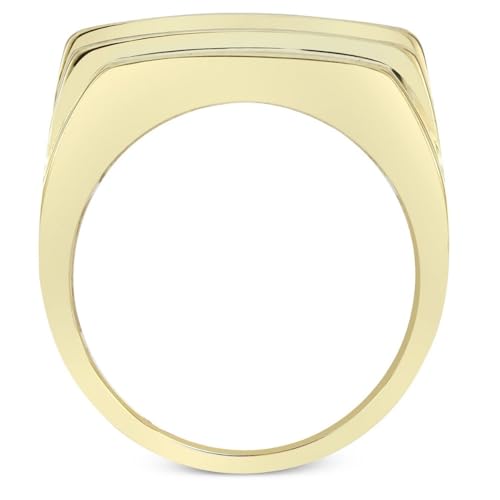 Pompeii 3Ct Men's Diamond Multi-Row Ring 10k Yellow Gold - Size 8.5