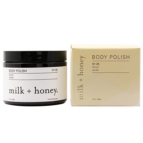 milk + honey Exfoliating Body Polish No. 5-Sea Salt & Sugar Body Scrub,7oz