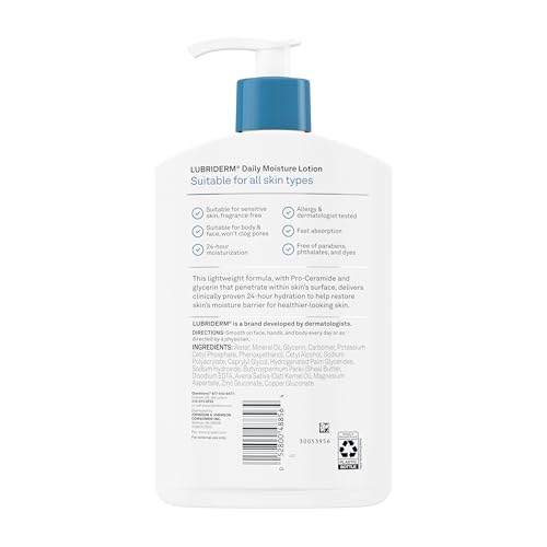 Lubriderm Daily Moisture Body Lotion, Fragrance Free, 16 fl. oz