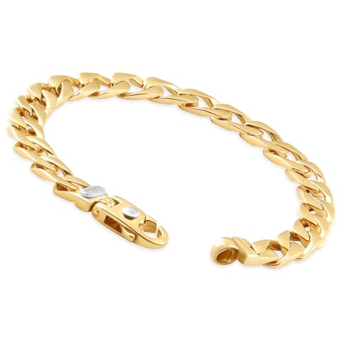 P3 POMPEII3 Pompeii Men's Cuban 14k Yellow Gold Solid Heavy 9mm Link Bracelet 8.5"