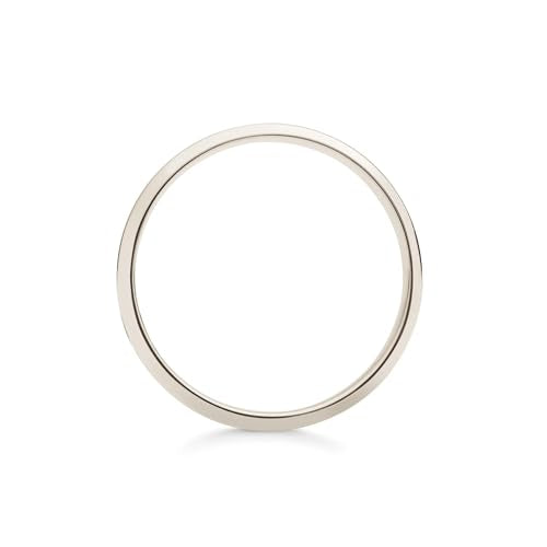 Oxford Ivy Wedding Band Solid 10K White Gold 4mm Comfort Ring, Size 8