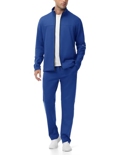 Gopune Men's Tracksuits 2 Piece Casual Athletic Jogging Warm Up Sweat Suits Workout Sports Sets,Royal Blue XL
