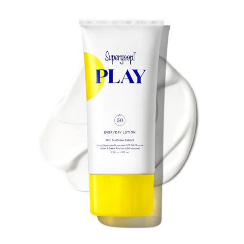 Supergoop! PLAY Everyday Lotion SPF 50 - Broad Spectrum Body & Face Sunscreen - Great for Active Days - Fast Absorbing, Water & Sweat Resistant - 5.5 fl oz
