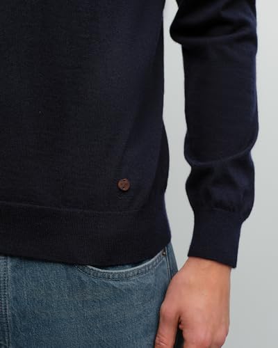 KVSS Men's Pullover 100% Cashmere Turtleneck Long Sleeve Cashmere Knit Sweaters for Mens Comfortable Tee Luxury Choice Ink Blue